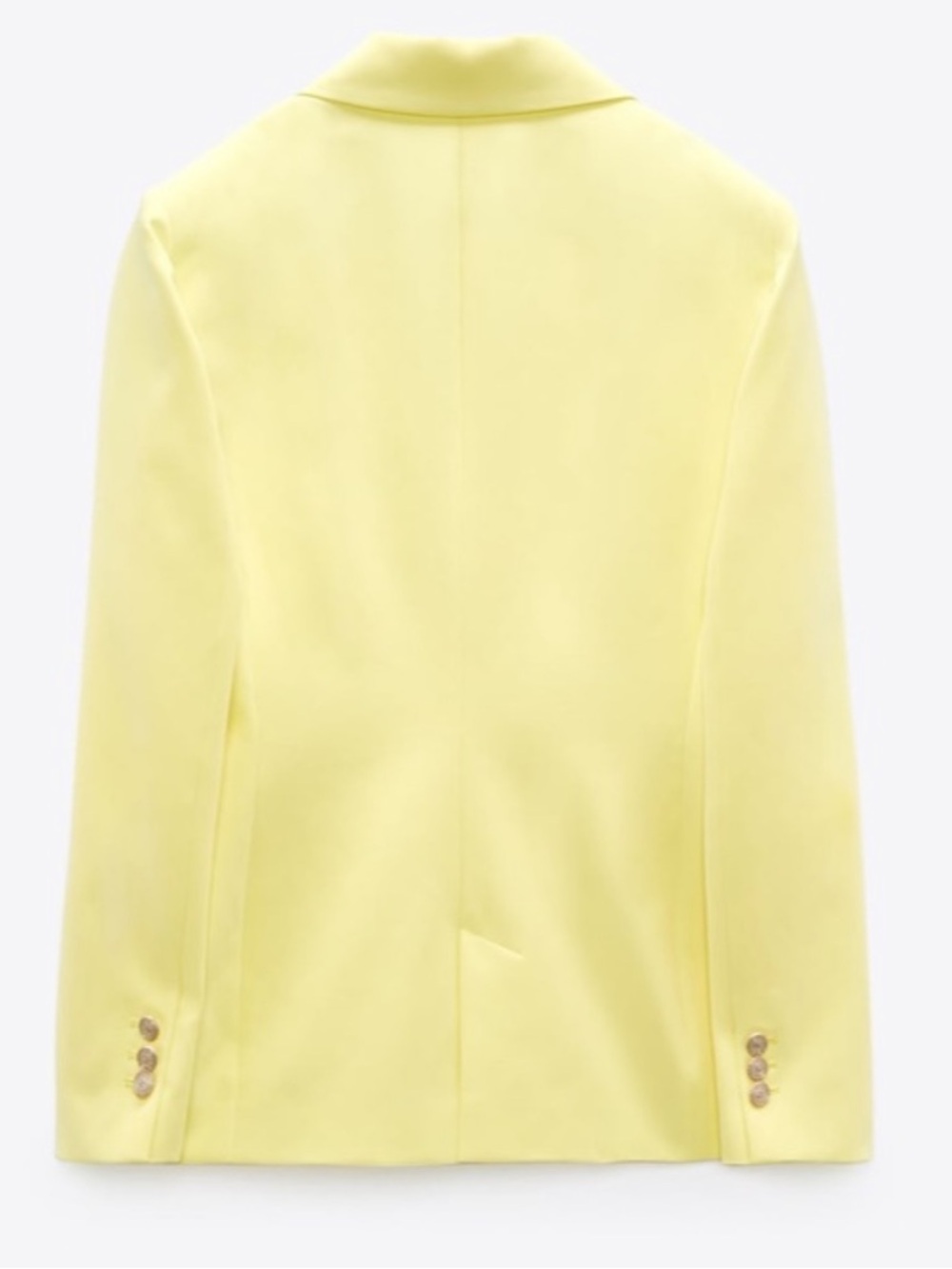 NWT Zara Double-Breasted Women's Blazer Jacket in Pale Yellow Large - Picture 3 of 8